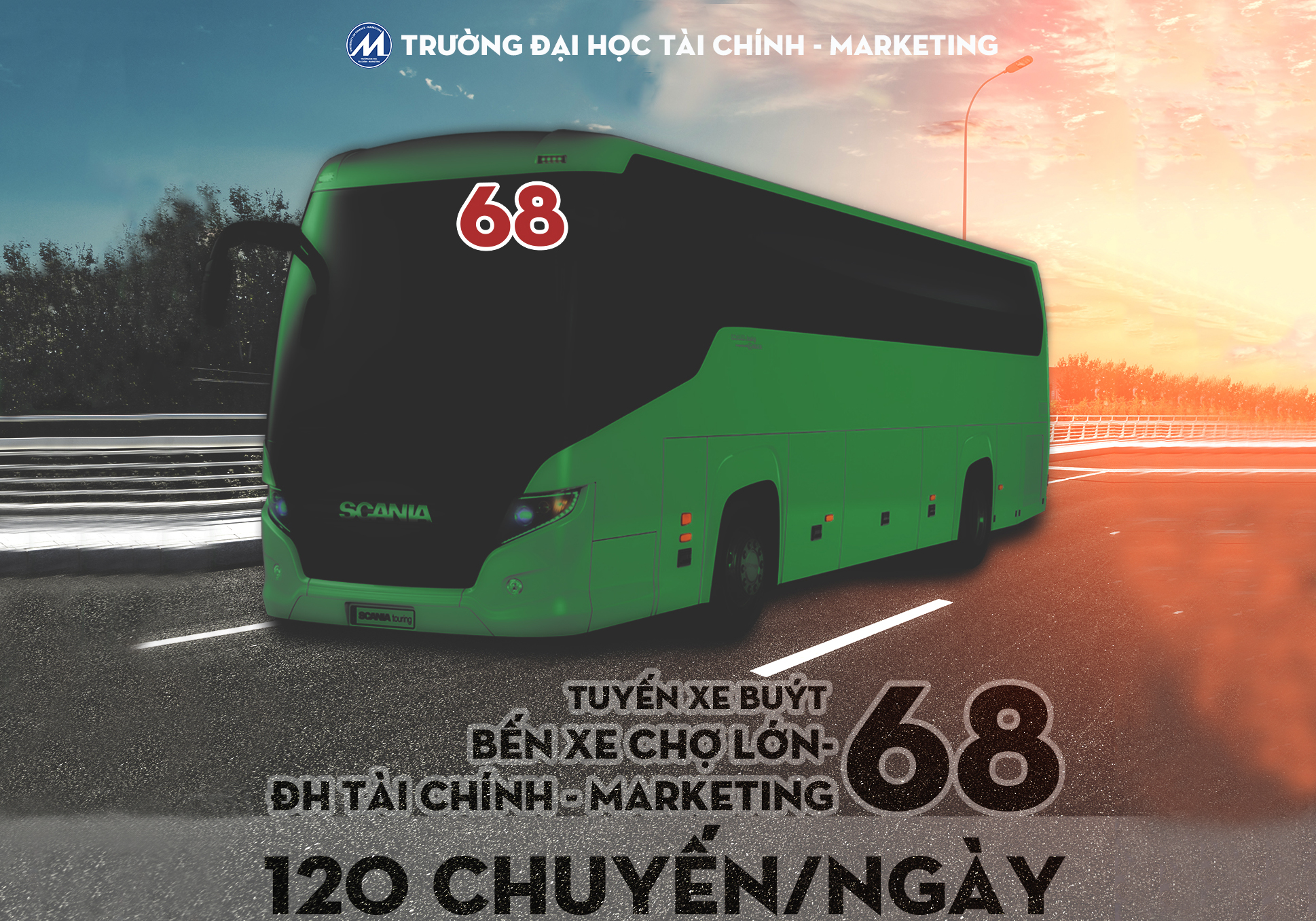 TUYẾN XE BUÝT MỚI: BẾN XE CHỢ LỚN - TRƯỜNG ĐẠI HỌC TÀI CHÍNH MARKETING - TUYẾN 68